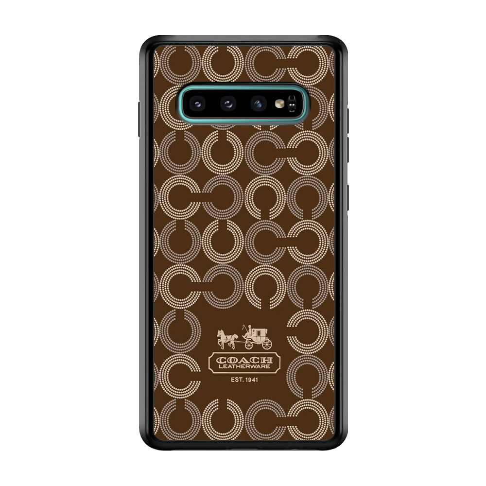 Coach Pattern Brown Samsung Galaxy S10 Plus Case | Slim Rubber Case for Samsung Galaxy S10 Plus