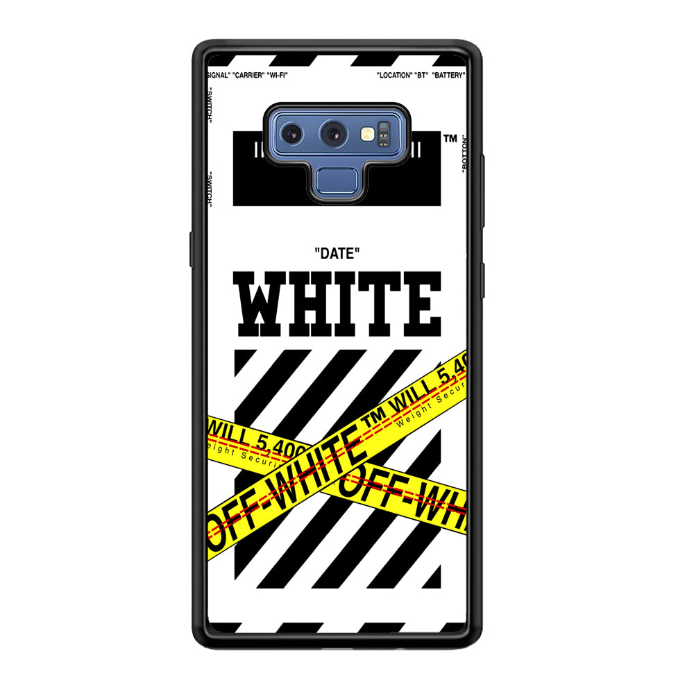 Off White Warning Line Samsung Galaxy Note 9 Case | Slim Rubber Case for Samsung Galaxy Note 9