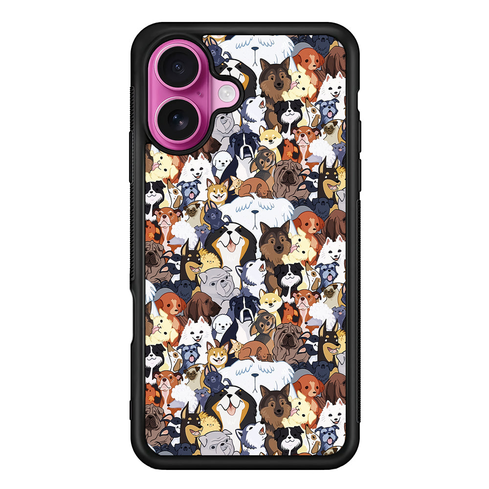 Puppy Party Pattern iPhone 17 Case | Slim Protective Rubber Phone Cover