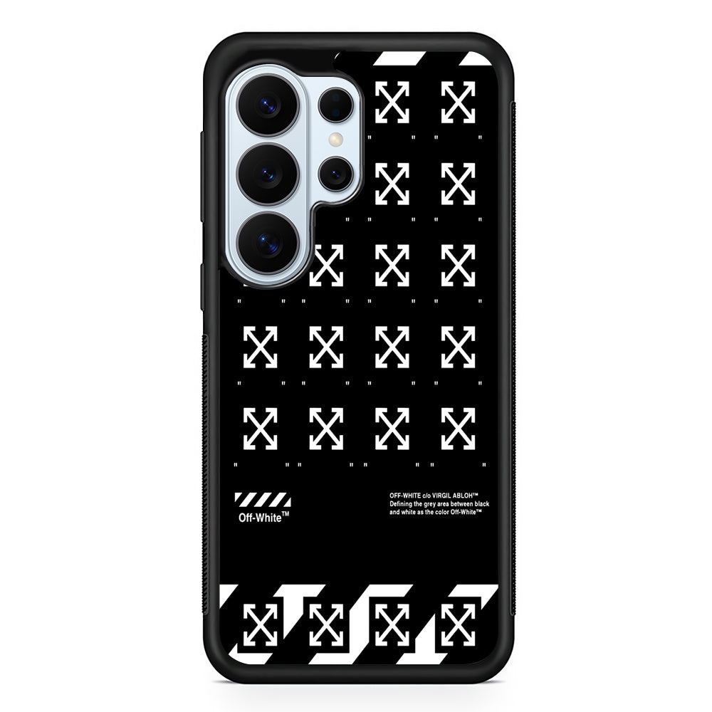Off White Logo Black Pattern Samsung Galaxy S26 Ultra Case | Protective Phone Cover