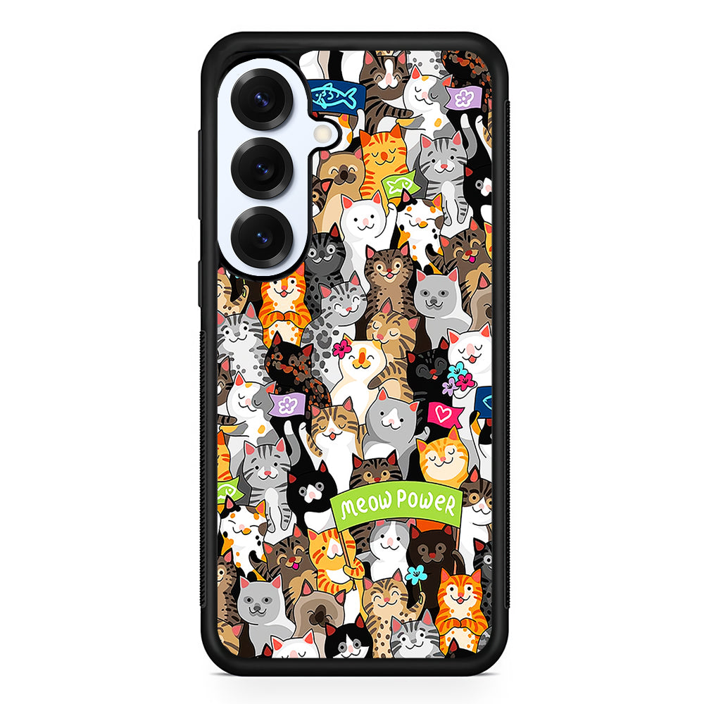 Cute Cats Meow Power Samsung Galaxy S25 Plus Case | Slim Rubber Cover for Samsung Galaxy S25 Plus