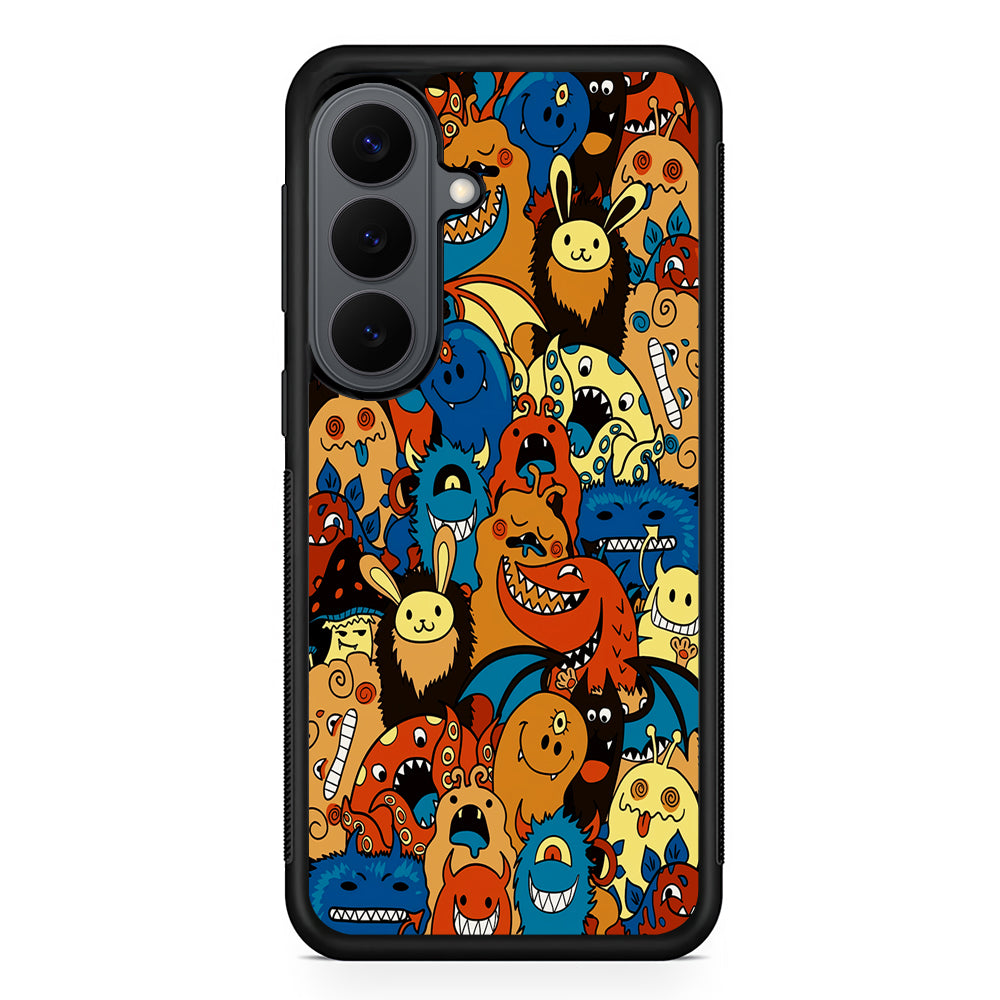 Cute Monsters Doodle Cartoon Samsung Galaxy S26 Plus Case | Slim Rubber Case for Samsung Galaxy S26 Plus