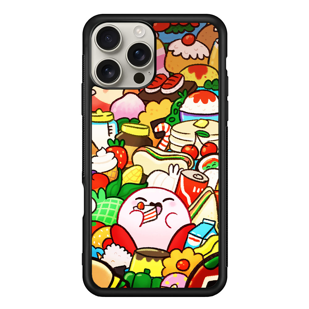Kirby and a Stack of Food iPhone 16 Pro Max Case | Stylish Protective Case for iPhone 16 Pro Max