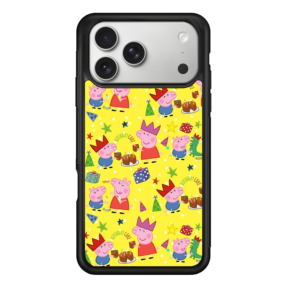 Peppa Pig Happy Birthday Yellow iPhone 17 Pro Case | Slim Rubber Case for iPhone 17 Pro