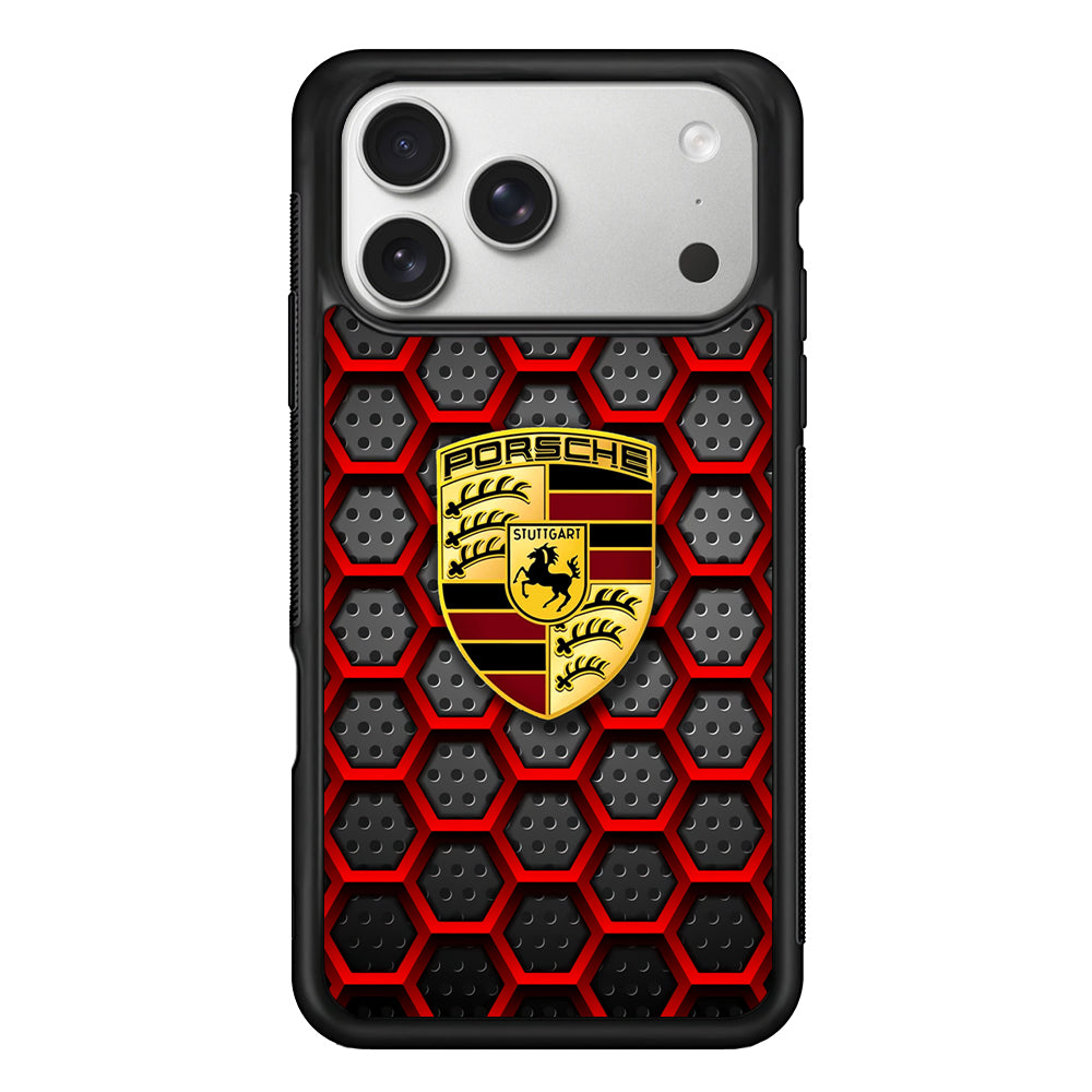 Porsche Red Hexagon iPhone 17 Pro Case | Slim Protective Case for iPhone 17 Pro