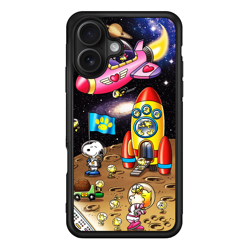 Peanuts Snoopy Space Travel iPhone 16 Case - Oxvistore