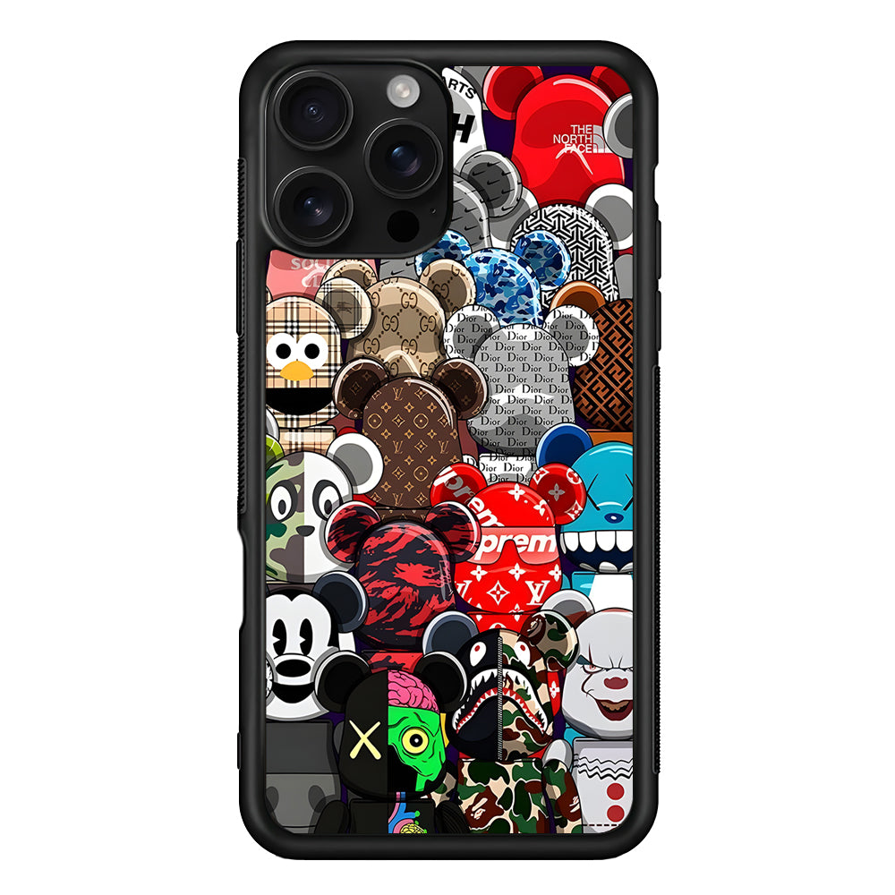 Bearbrick Iconic Brand Design iPhone 16 Pro Case | Slim Rubber Case for iPhone 16 Pro