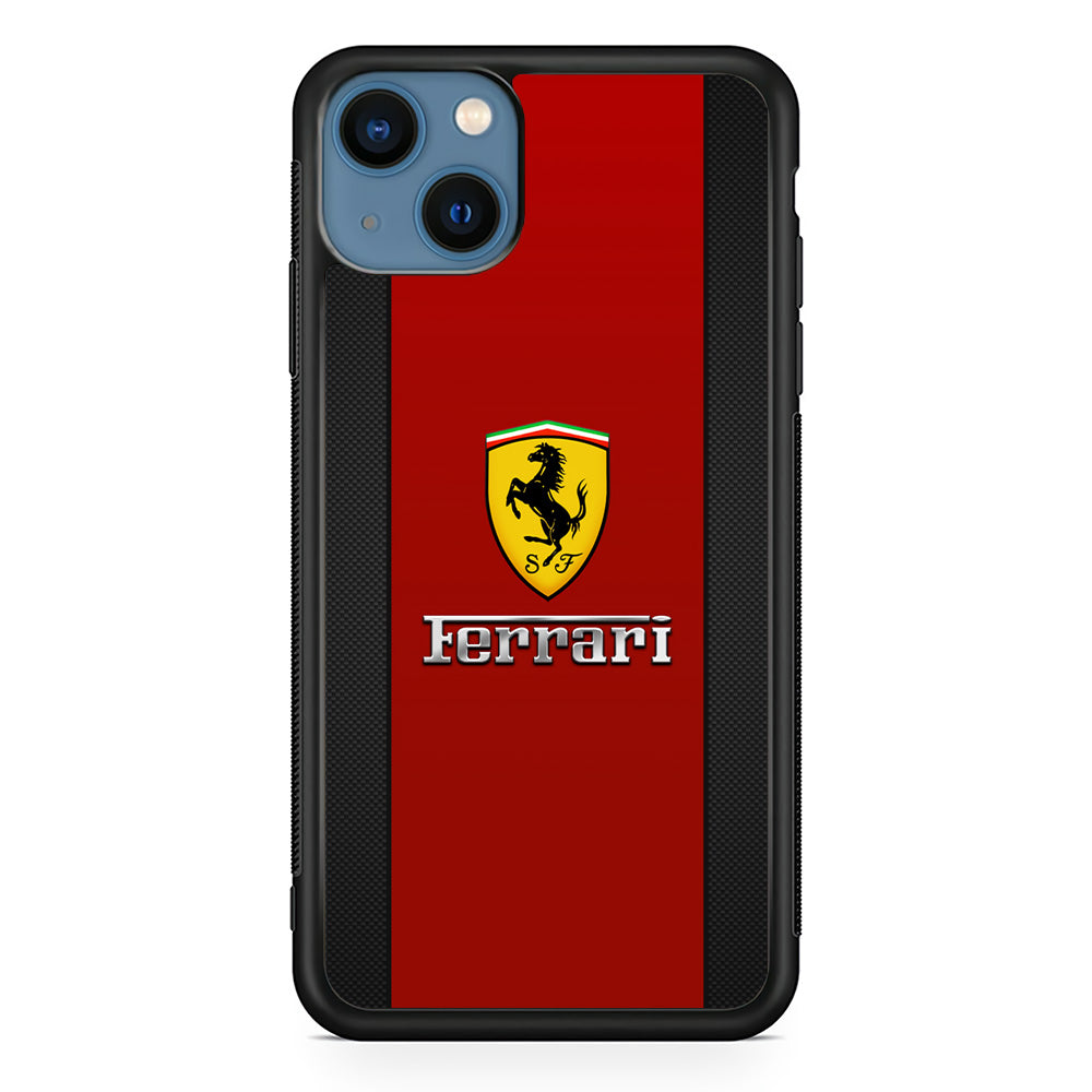 Ferrari Luxury Car Stripe Logo iPhone 15 Case | Slim Rubber Case for iPhone 15