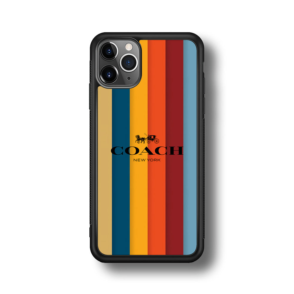 Coach Vertical Colorfull iPhone 11 Pro Max Case | Slim Rubber Case for iPhone 11 Pro Max