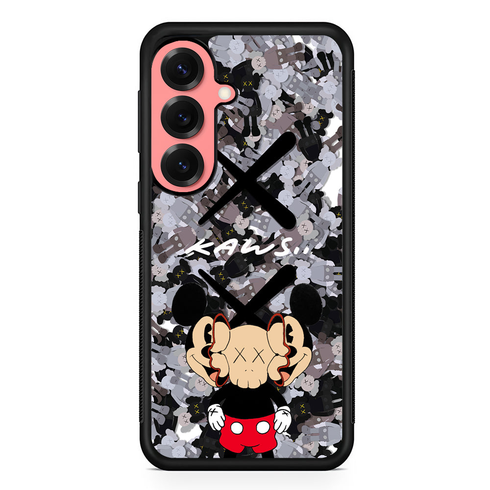 Kaws and Mickey Mask Samsung Galaxy S25 Case | Slim Rubber Case for Samsung Galaxy S25