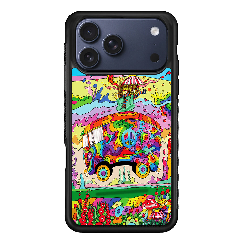 Hippie Trippy Van Rainbow iPhone 17 Pro Max Case | Slim Protective Cover for iPhone 17 Pro Max