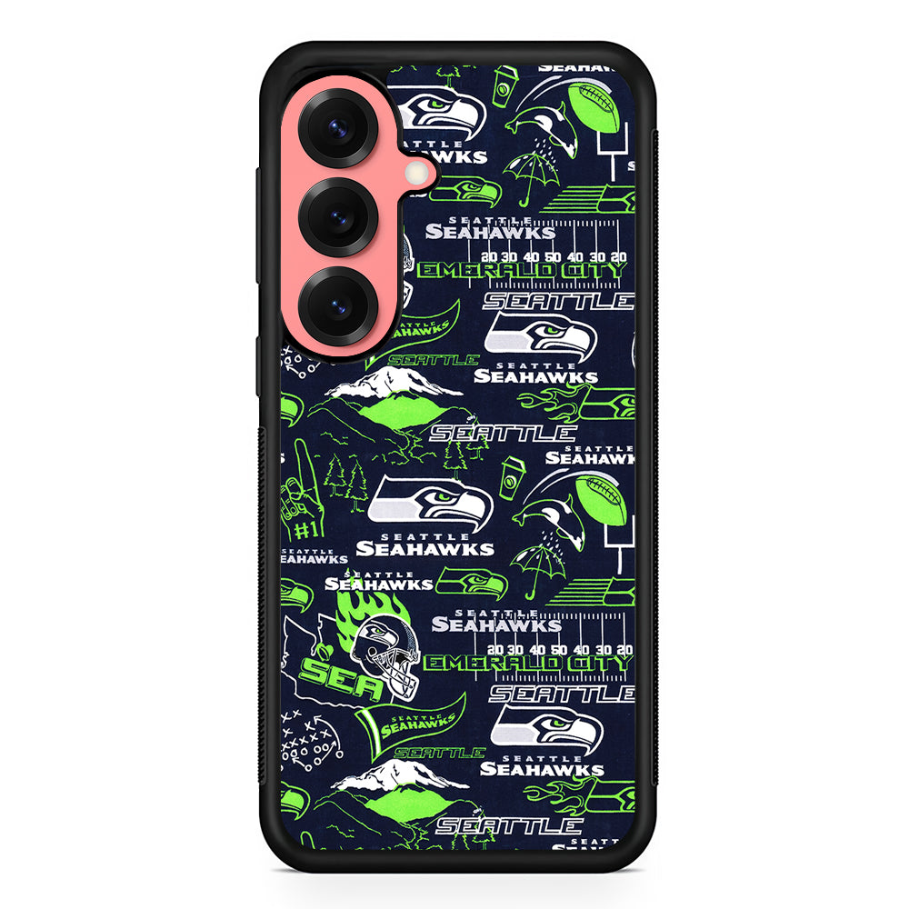 Seattle Seahawks Pattern Samsung Galaxy S25 Case | Protective Case for Samsung Galaxy S25