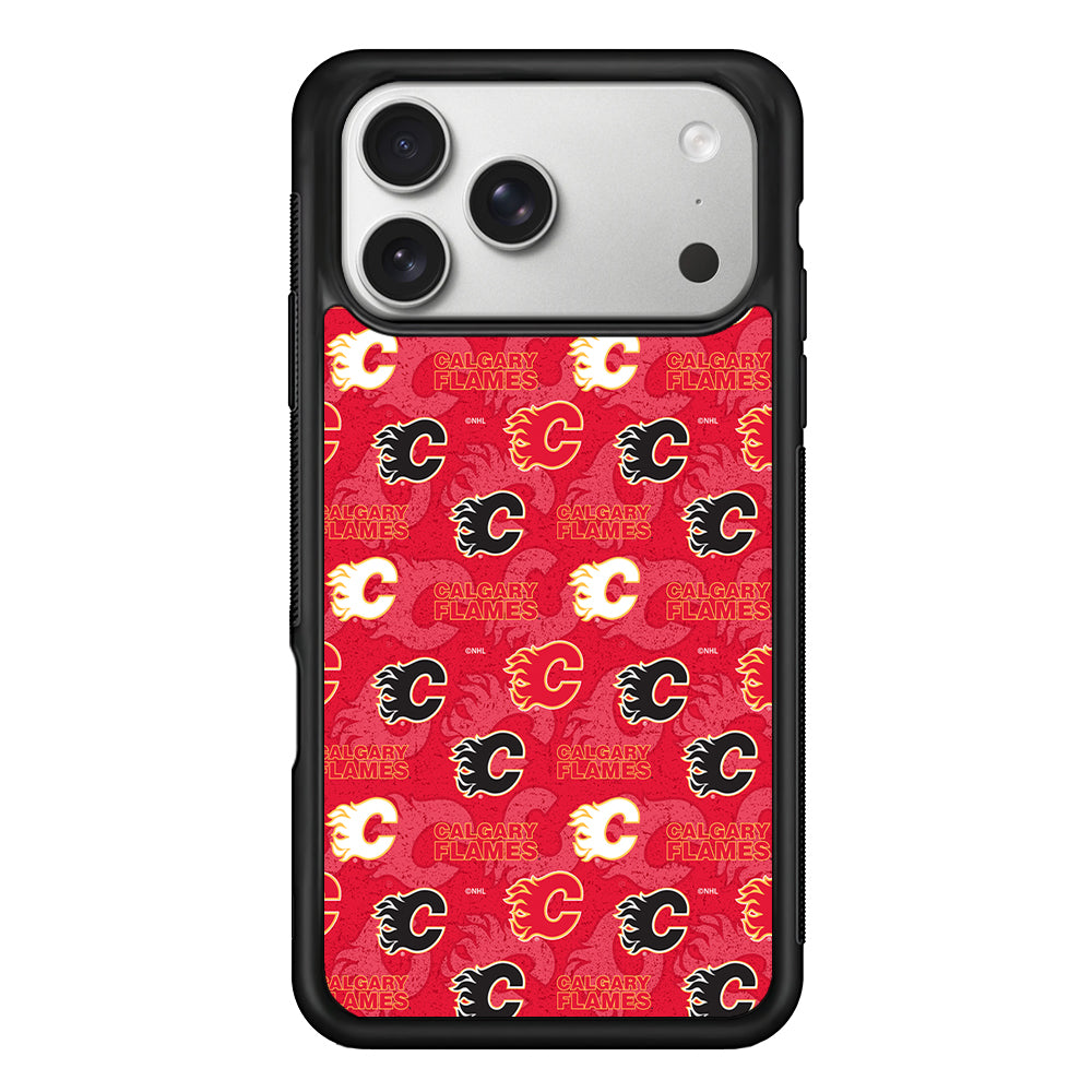 Calgary Flames Pattern iPhone 17 Pro Case | Slim Rubber Case for iPhone 17 Pro