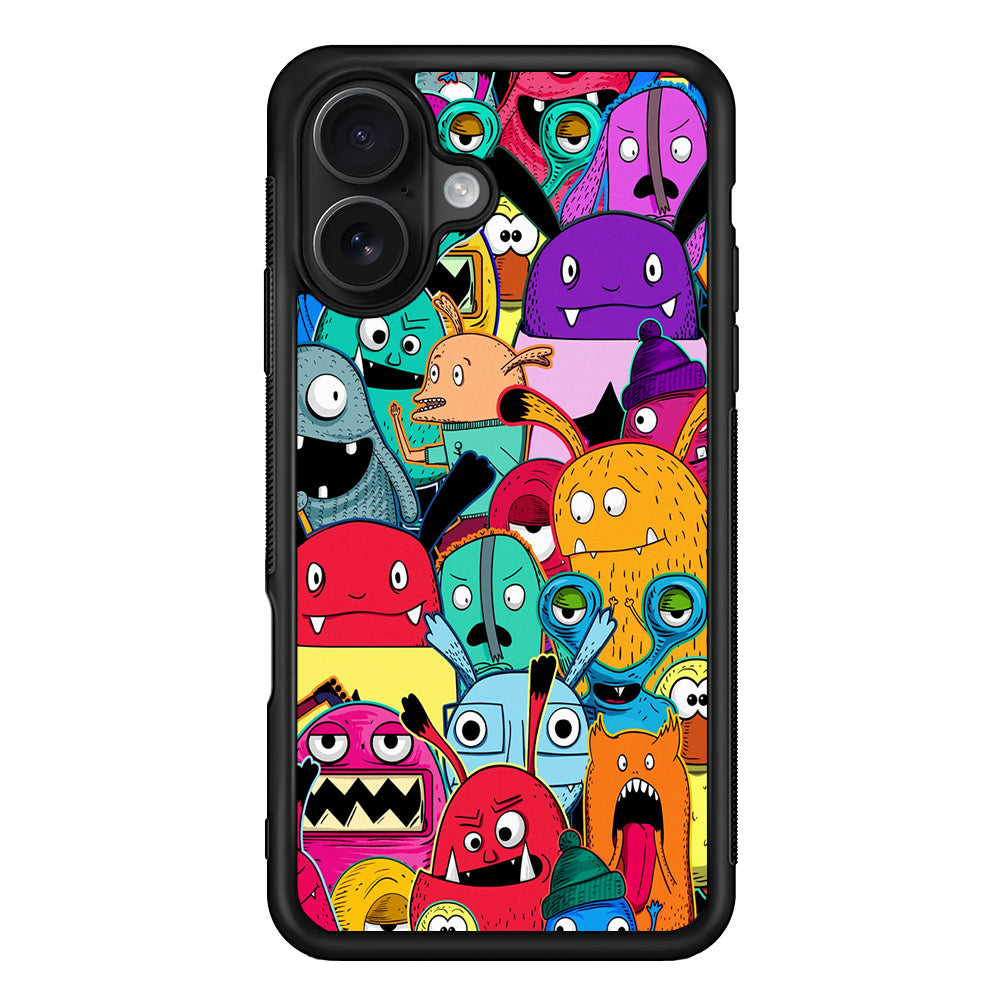 Doodle Monsters Graffiti Art iPhone 16 Case - Oxvistore