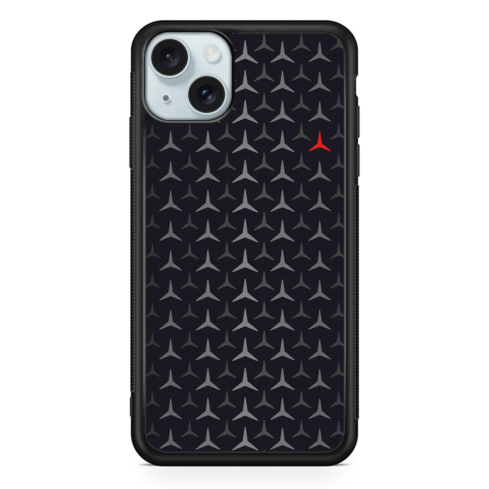 Mercedes-Benz Logos Pattern iPhone 14 Case | Slim Rubber Case for iPhone 14