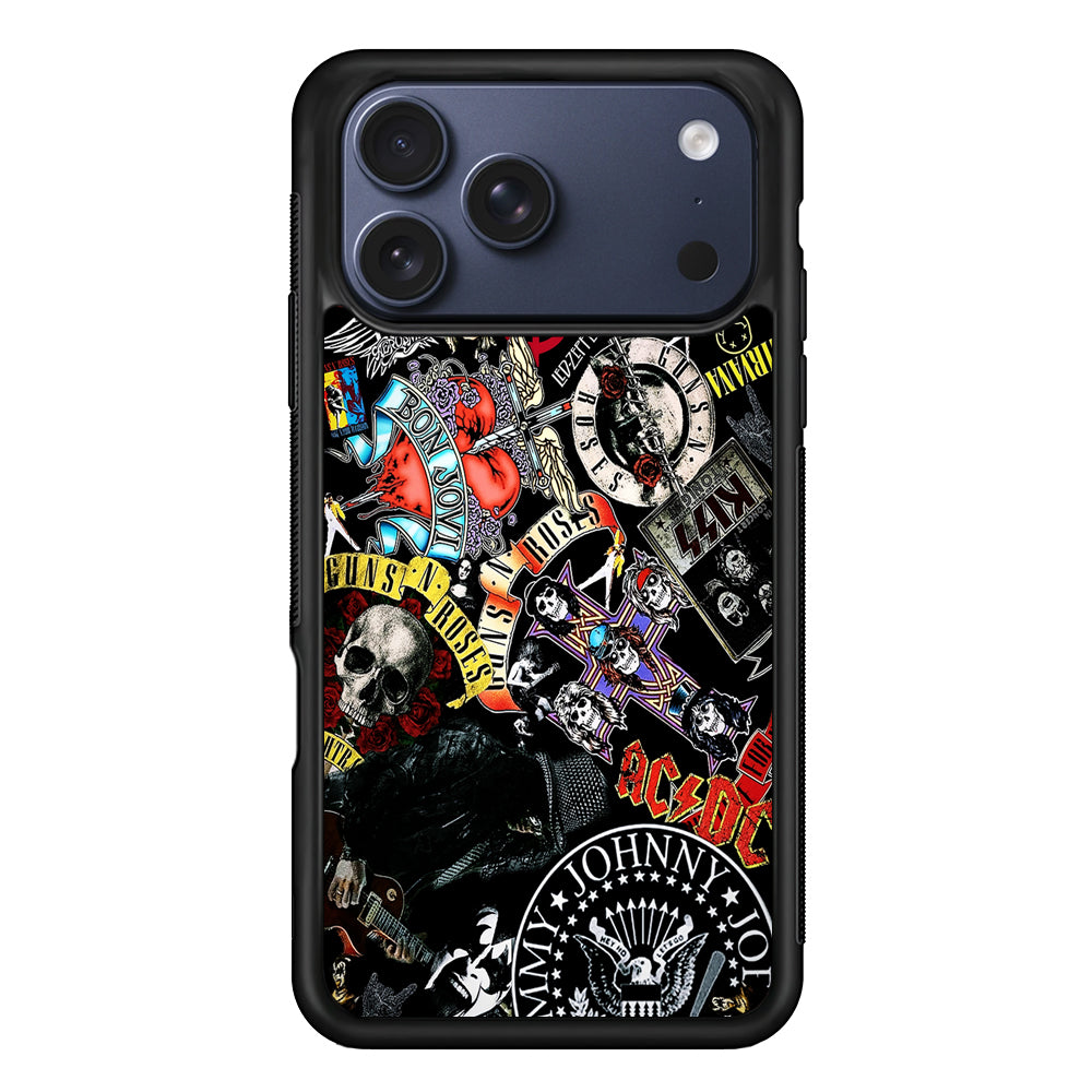 Rock Bands Logo Collage iPhone 17 Pro Max Case | Slim Protective Cover for iPhone 17 Pro Max