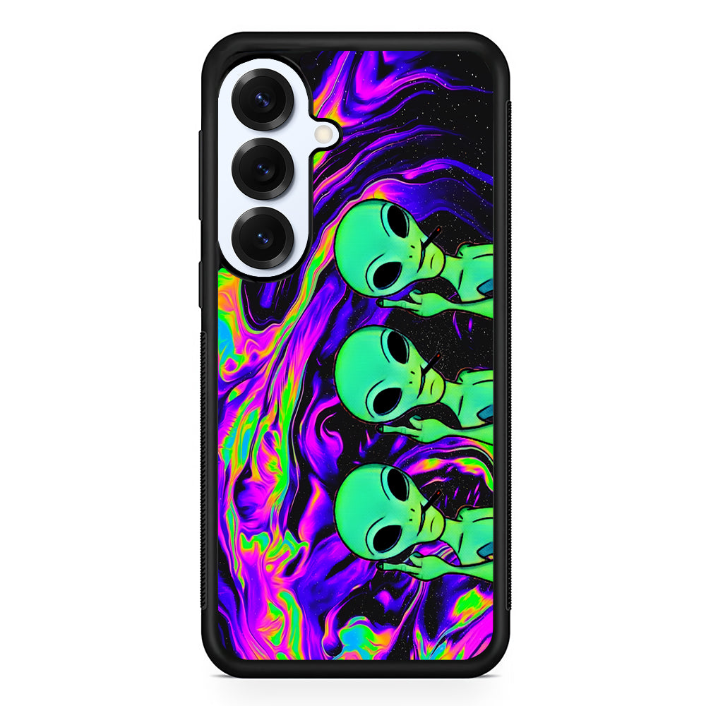 Marble Three Aliens Samsung Galaxy S25 Plus Case | Slim Rubber Cover for Samsung Galaxy S25 Plus