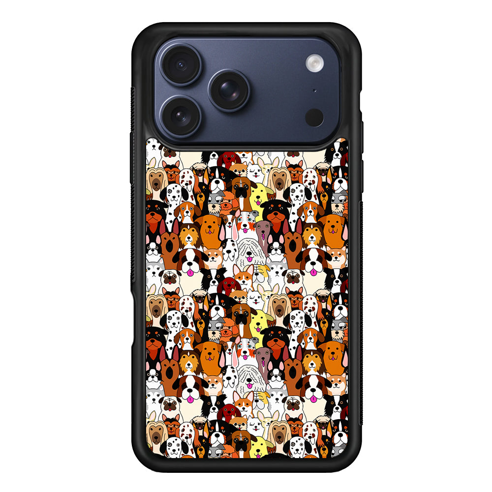 Doodle Dogs Colorful Pattern iPhone 17 Pro Max Case | Slim Protective Cover for iPhone 17 Pro Max