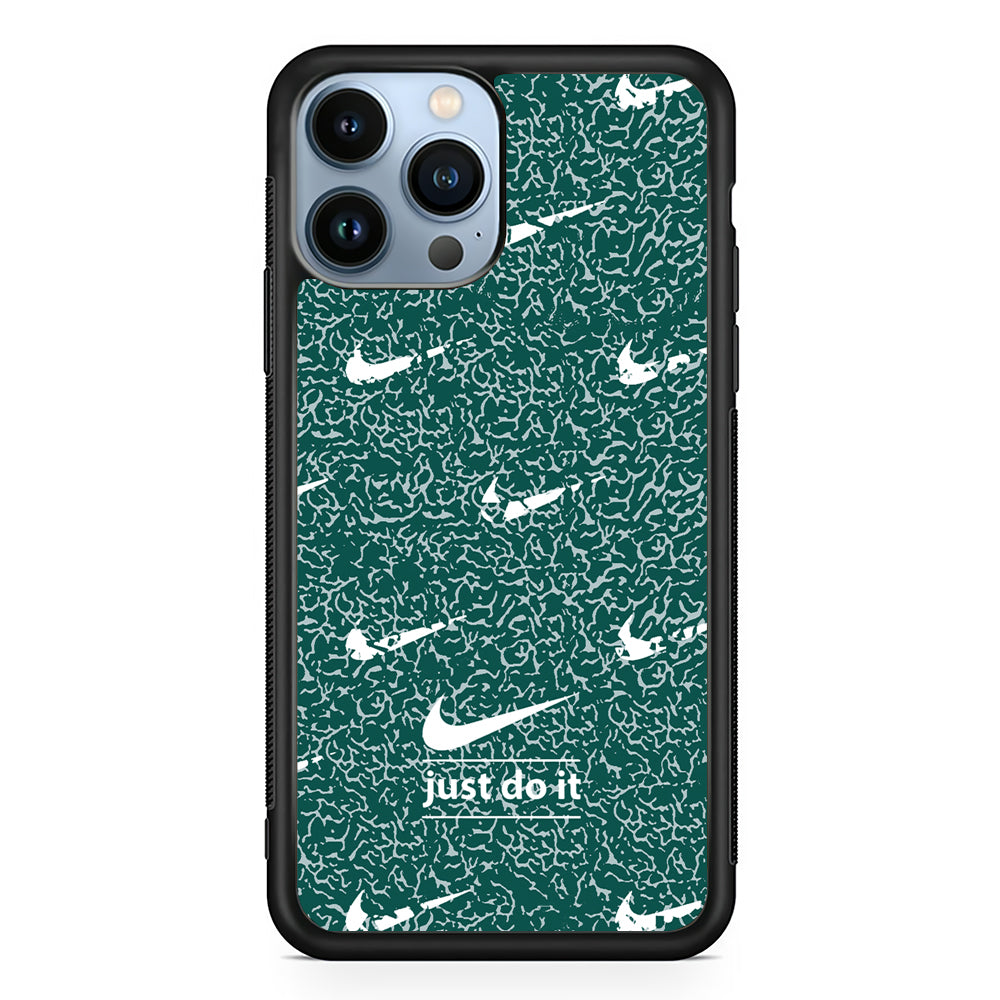 Nike White in Green Patern 2D Rubber Phone Case | Slim Protective Phone Case