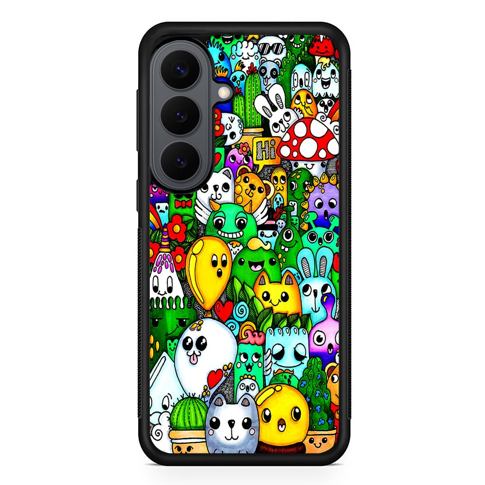 Cute Doodle Art Colorful Samsung Galaxy S26 Plus Case | Slim Rubber Case for Samsung Galaxy S26 Plus