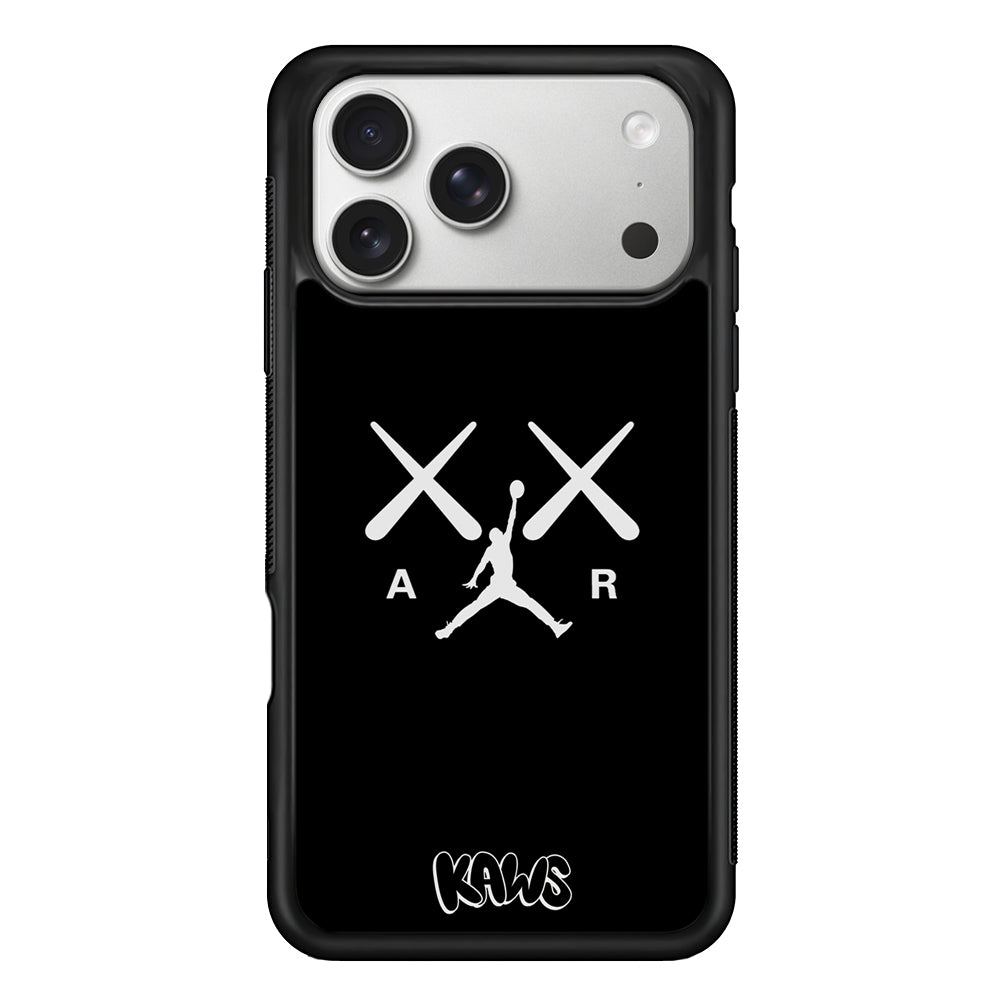 Kaws Air Jordan Midnight Black iPhone 17 Pro Case | Slim Rubber Case for iPhone 17 Pro