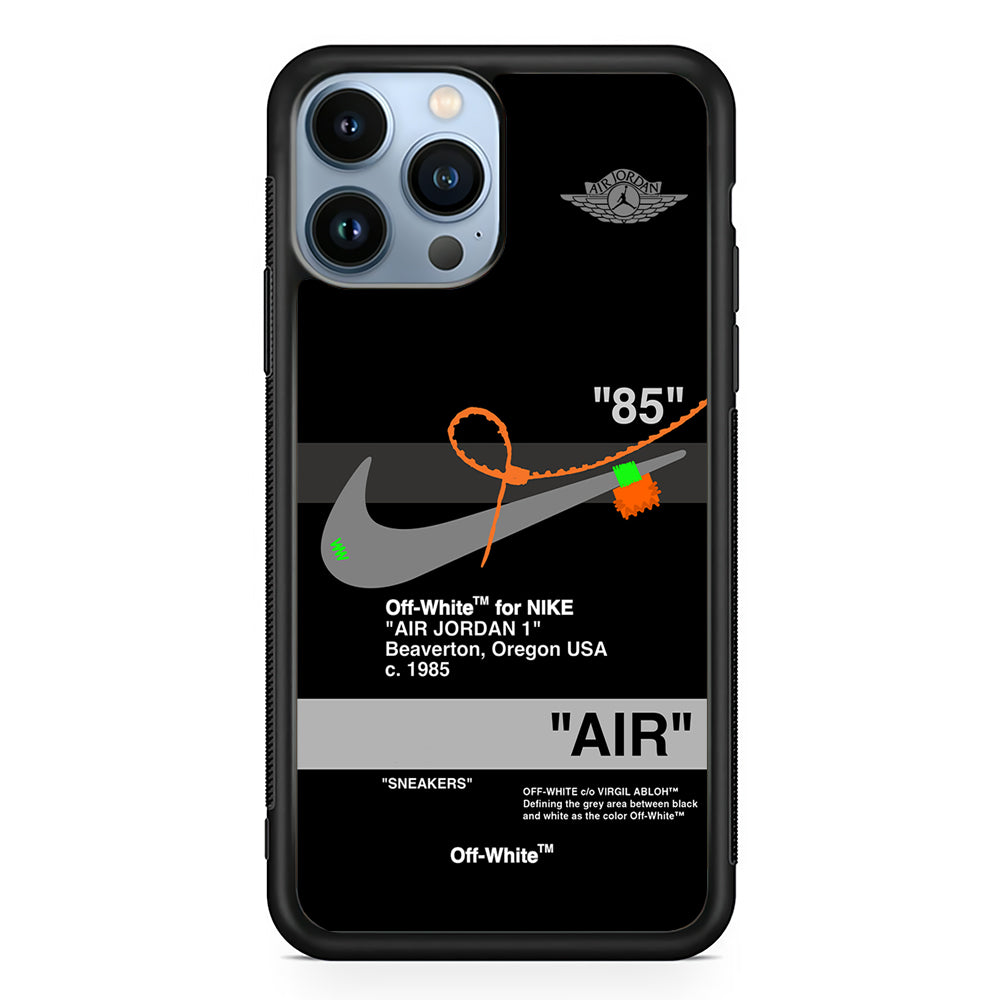 Off White x Nike Air Jordan Black 2D Rubber Phone Case | Durable Phone Case