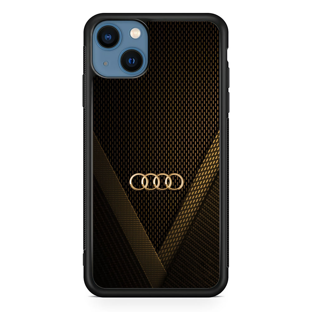 Audi Logo Gold Against a Dark iPhone 13 Case | Slim Rubber Case for iPhone 13