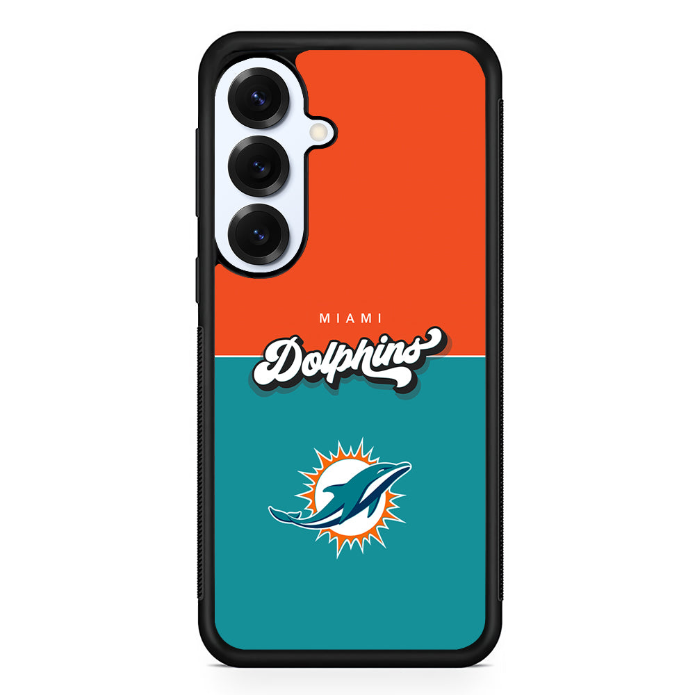 Miami Dolphins Orange Blue Samsung Galaxy S25 Plus Case | Slim Rubber Cover for Samsung Galaxy S25 Plus