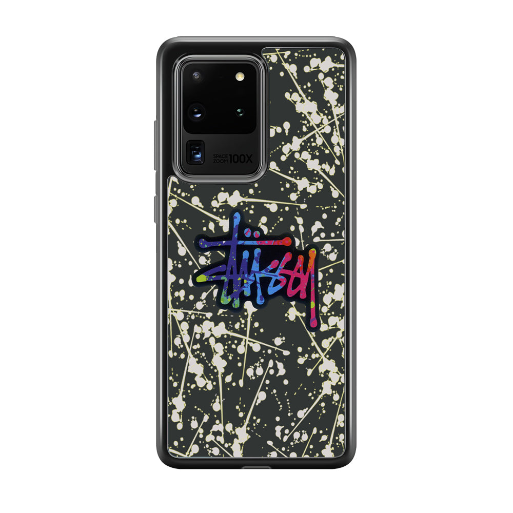 Stussy Splash Grey Samsung Galaxy S20 Ultra Case | Slim Rubber Case for Samsung Galaxy S20 Ultra