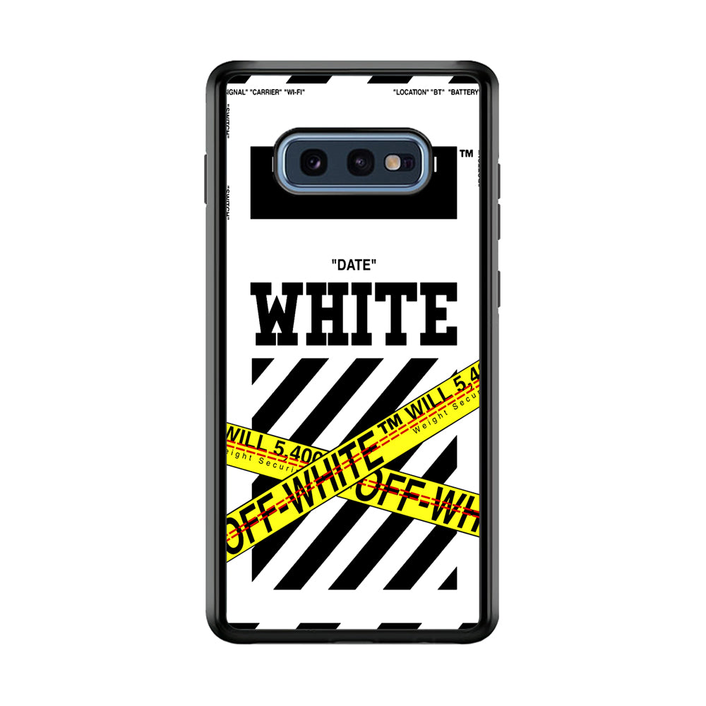 Off White Warning Line Samsung Galaxy S10E Case | Slim Rubber Case for Samsung Galaxy S10E