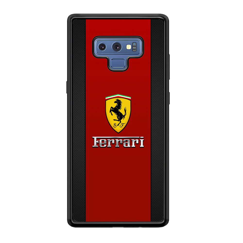 Ferrari Luxury Car Stripe Logo Samsung Galaxy Note 9 Case | Slim Rubber Case for Samsung Galaxy Note 9