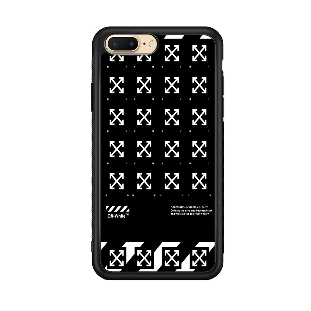 Off White Logo Black Pattern iPhone 8 Plus Case | Slim Rubber Case for iPhone 8 Plus