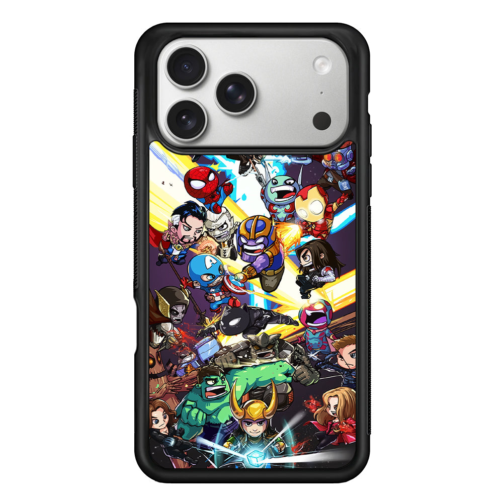 Chibi Avengers Kawaii iPhone 17 Pro Case | Slim Rubber Case for iPhone 17 Pro