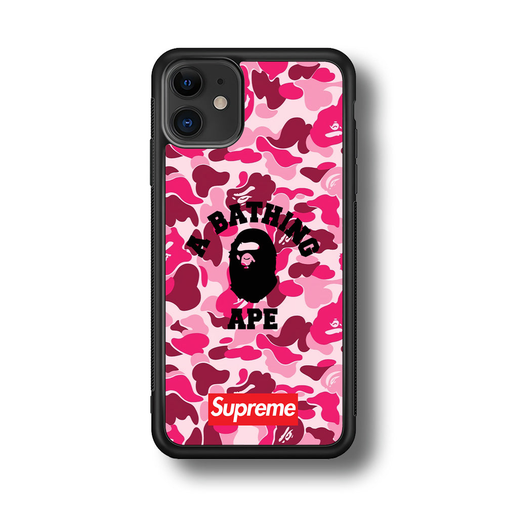 A Bathing Ape Supreme Bape Camo iPhone 11 Case-Rubber Black (2D Case)-Oxvistore