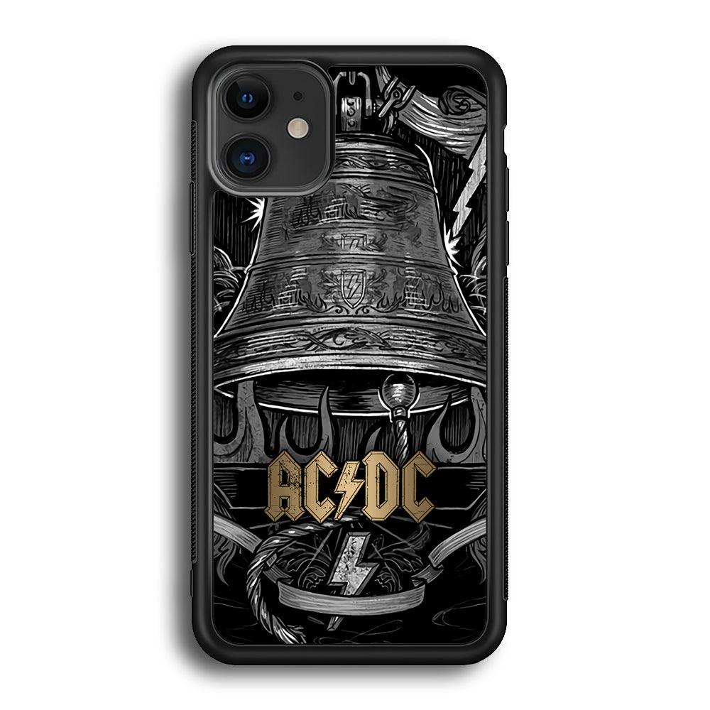 ACDC Bell of Fire iPhone 12 Case-Rubber Black (2D Case)-Oxvistore