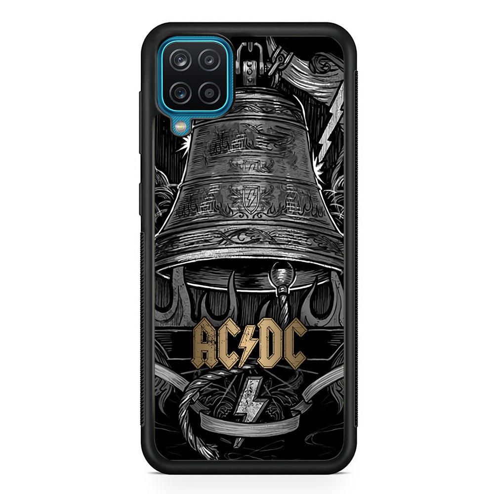 ACDC Bell of Fire Samsung Galaxy A12 Case-Rubber Black (2D Case)-Oxvistore
