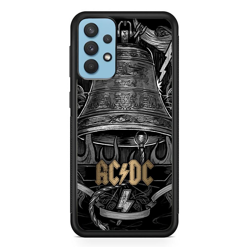 ACDC Bell of Fire Samsung Galaxy A32 Case-Rubber Black (2D Case)-Oxvistore