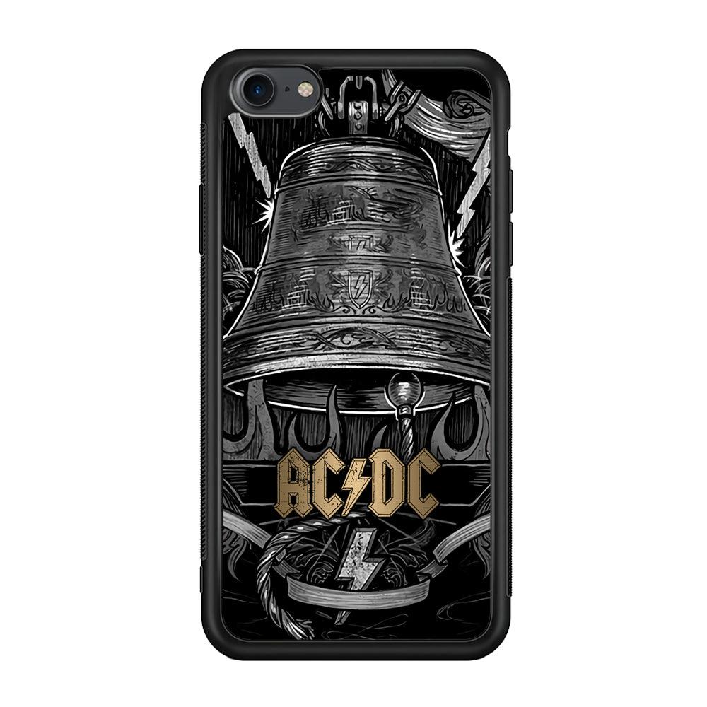 ACDC Bell of Fire iPhone 8 Case-Rubber Black (2D Case)-Oxvistore