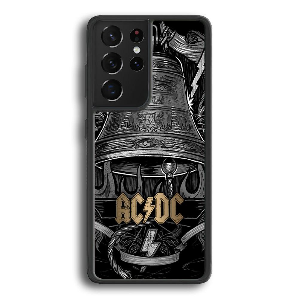ACDC Bell of Fire Samsung Galaxy S22 Ultra Case-Rubber Black (2D Case)-Oxvistore