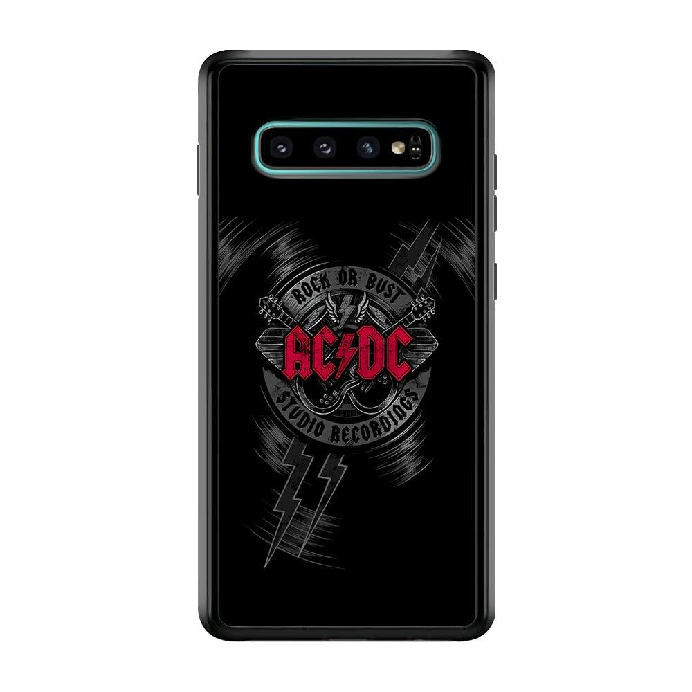 ACDC Bust The Studio Samsung Galaxy S10 Plus Case-Rubber Black (2D Case)-Oxvistore