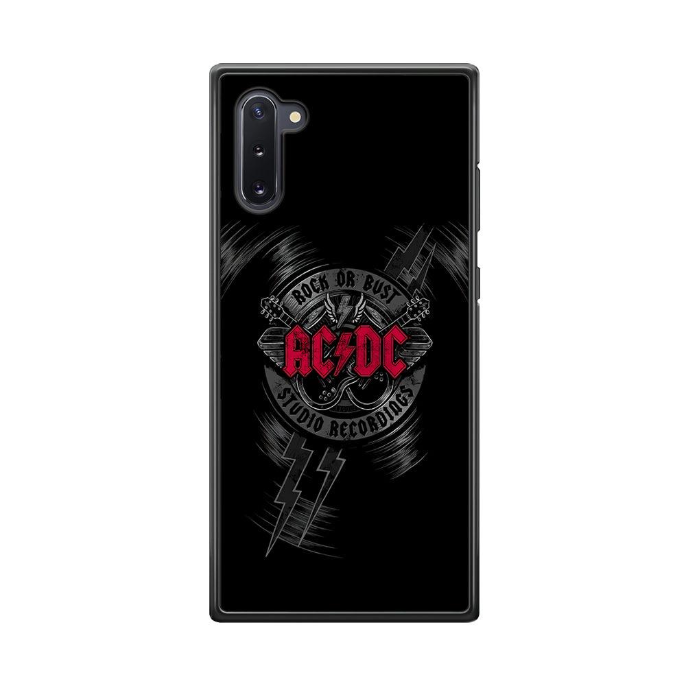ACDC Bust The Studio Samsung Galaxy Note 10 Case-Rubber Black (2D Case)-Oxvistore