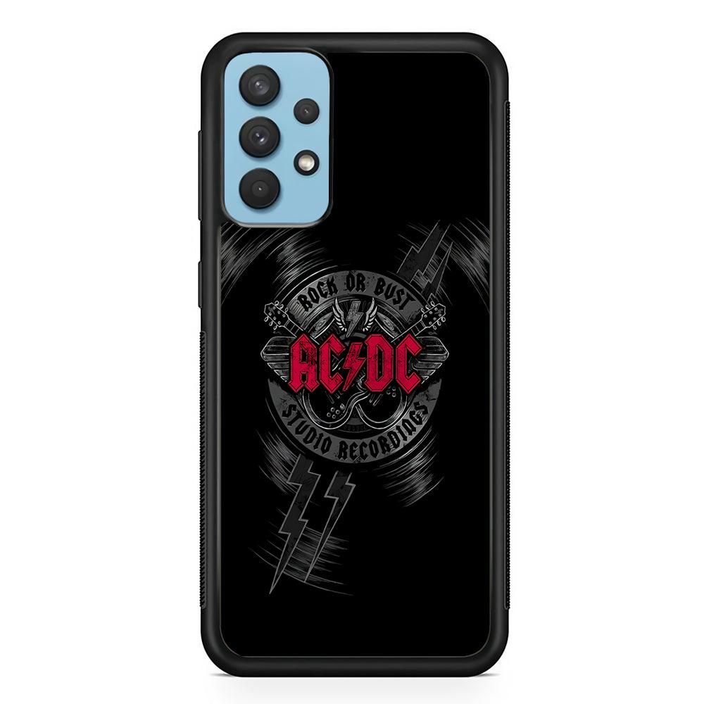 ACDC Bust The Studio Samsung Galaxy A32 Case-Rubber Black (2D Case)-Oxvistore