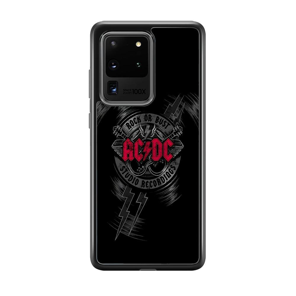 ACDC Bust The Studio Samsung Galaxy S20 Ultra Case-Rubber Black (2D Case)-Oxvistore