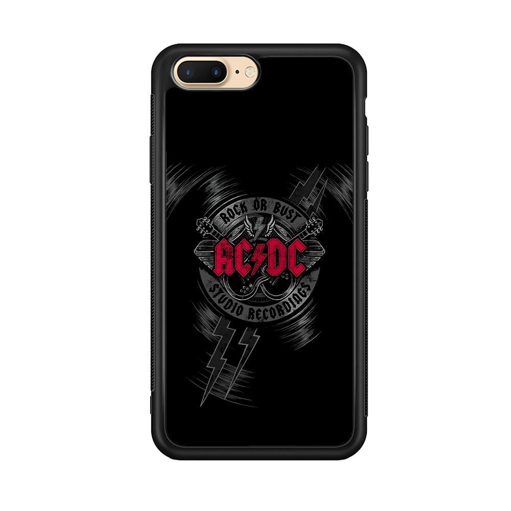 ACDC Bust The Studio iPhone 7 Plus Case-Rubber Black (2D Case)-Oxvistore