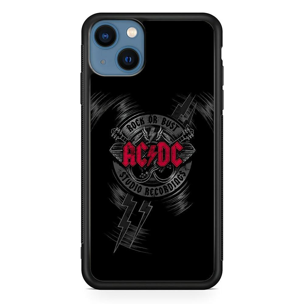 ACDC Bust The Studio iPhone 13 Case-Rubber Black (2D Case)-Oxvistore
