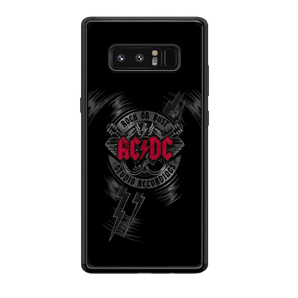 ACDC Bust The Studio Samsung Galaxy Note 8 Case-Rubber Black (2D Case)-Oxvistore