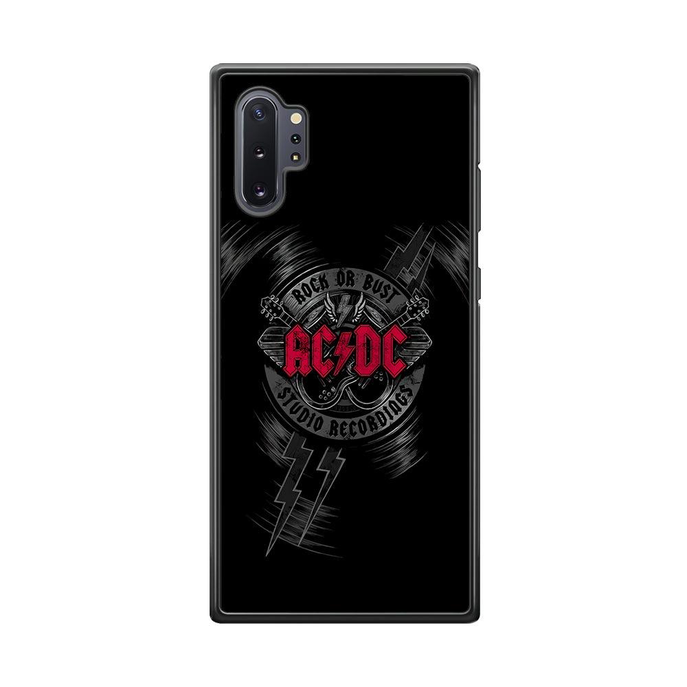 ACDC Bust The Studio Samsung Galaxy Note 10 Plus Case-Rubber Black (2D Case)-Oxvistore