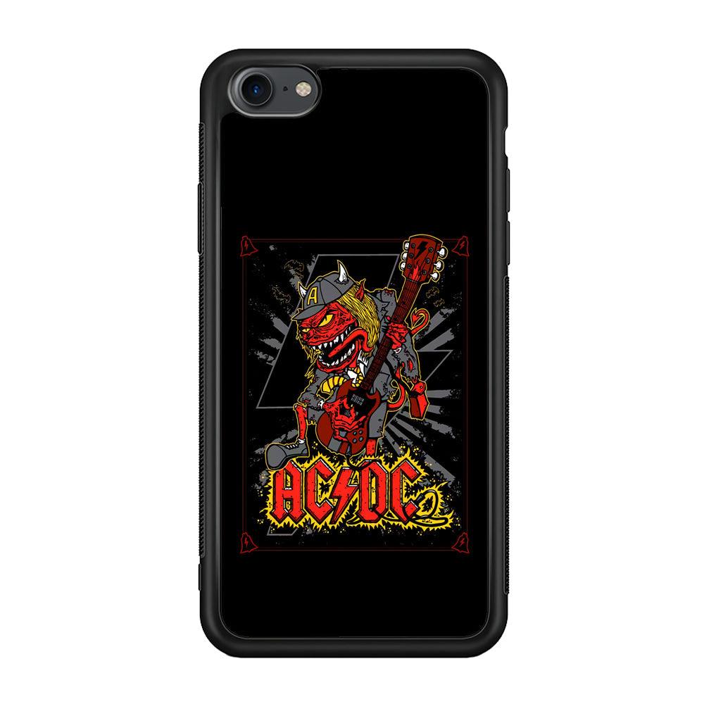 ACDC Ringing The Bell iPhone 8 Case-Rubber Black (2D Case)-Oxvistore