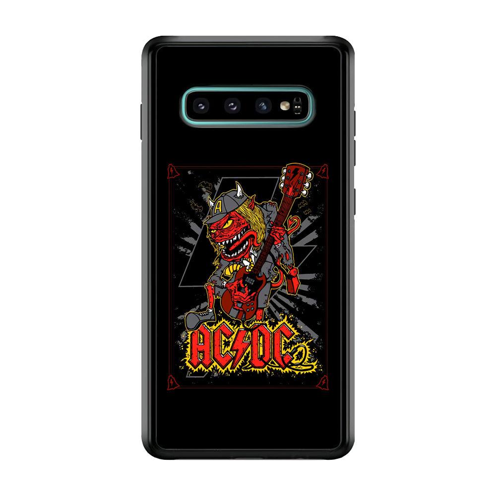 ACDC Ringing The Bell Samsung Galaxy S10 Case-Rubber Black (2D Case)-Oxvistore
