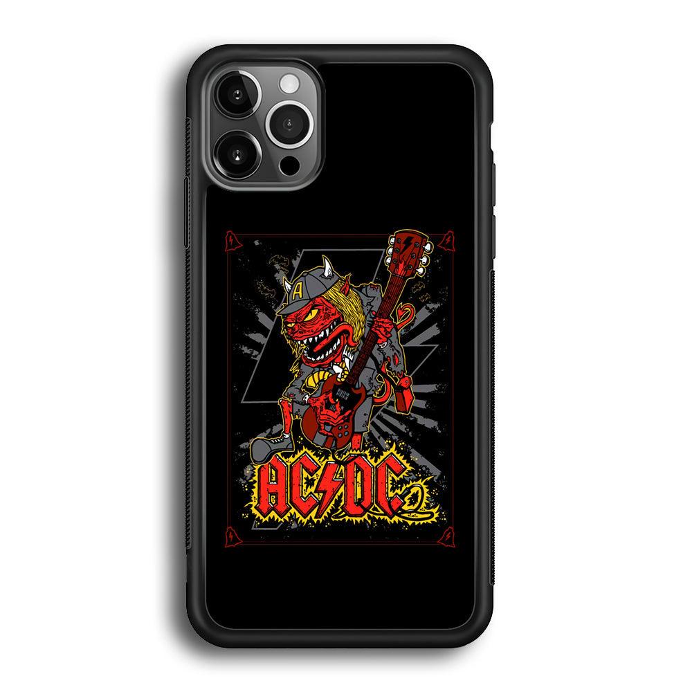 ACDC Ringing The Bell iPhone 12 Pro Max Case-Rubber Black (2D Case)-Oxvistore